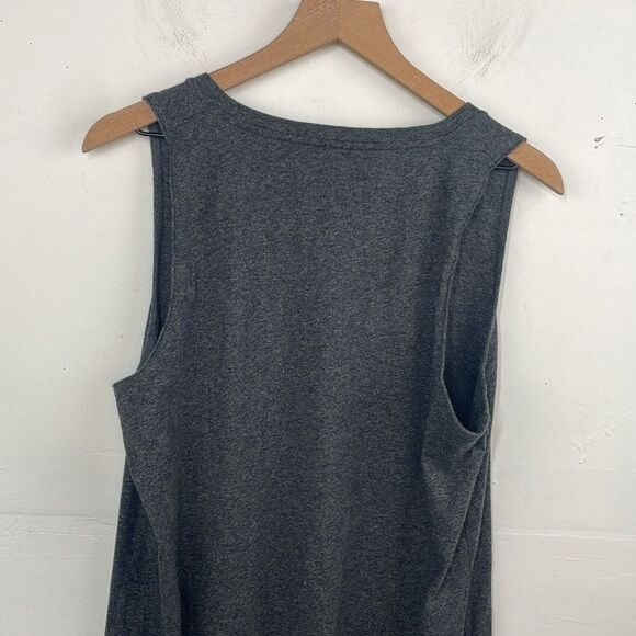Madewell Heather Gray Knit Dress Shirt Strapless size Large 100% Cotton - Picture 5 of 13